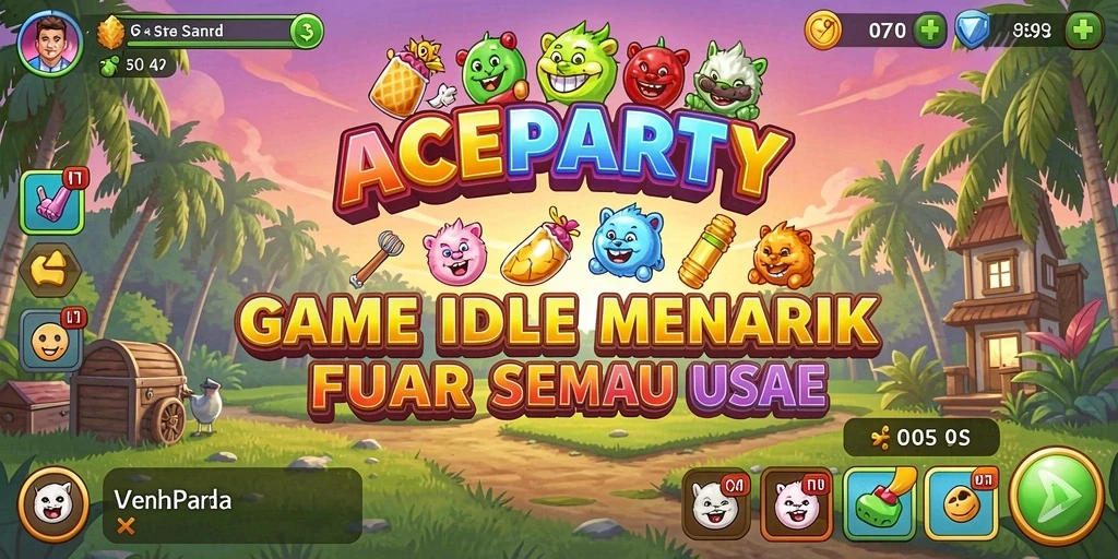 Screenshot gameplay ACEPARTY menampilkan momen seru dalam game Idle.