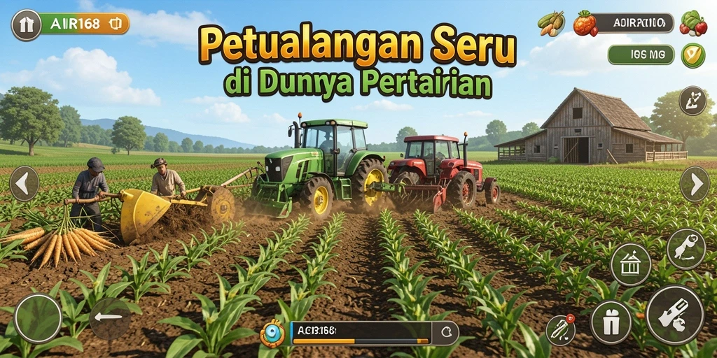 Tampilan gameplay AIR168 yang menarik saat merawat ladang.