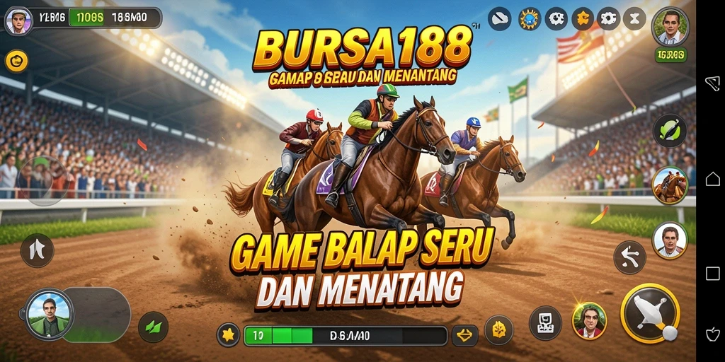 Tampilan seru gameplay BURSA188 saat balapan.