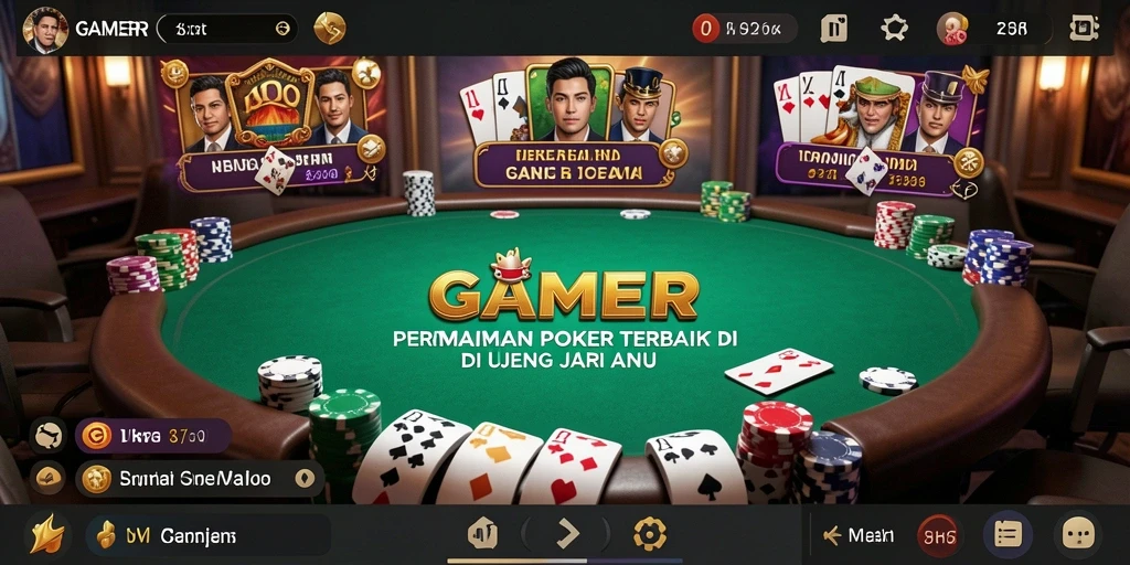 Tampilan gameplay GAMERP menampilkan suasana poker yang menggugah semangat.