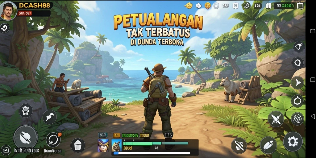 Tangkapan layar gameplay IDCASH88 dengan dunia terbuka yang luas dan interaktif.