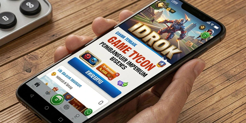 Screenshot utama IDROK menampilkan gameplay seru dari manajemen Tycoon.