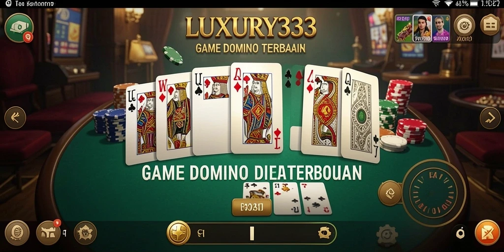 Screenshot gameplay LUXURY333 menampilkan aksi seru permainan Domino.