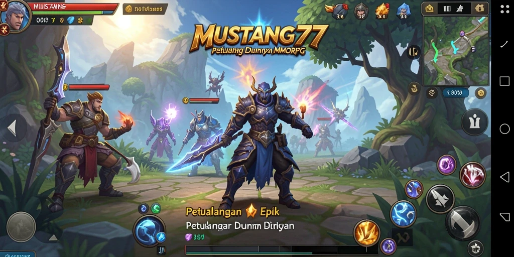 Tampilan gameplay seru dari MUSTANG77 dalam dunia MMORPG.