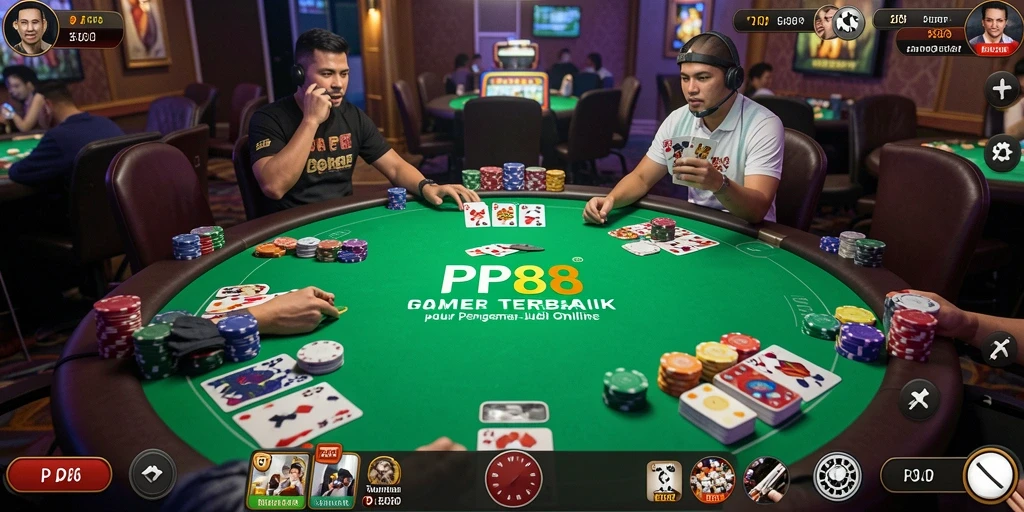 Tampilan utama gameplay Poker yang mengasyikkan di PP88.