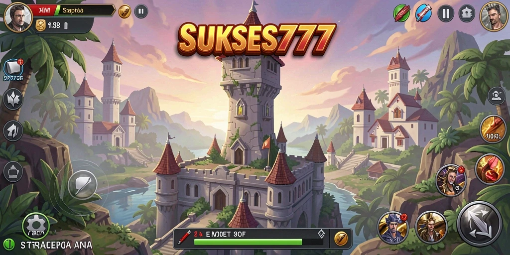 Tangkapan layar gameplay yang menunjukkan menara dalam aksi.