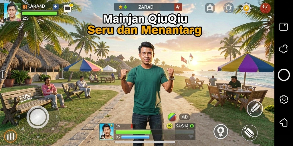 Screenshot ZARA4D menampilkan serunya gameplay QiuQiu.